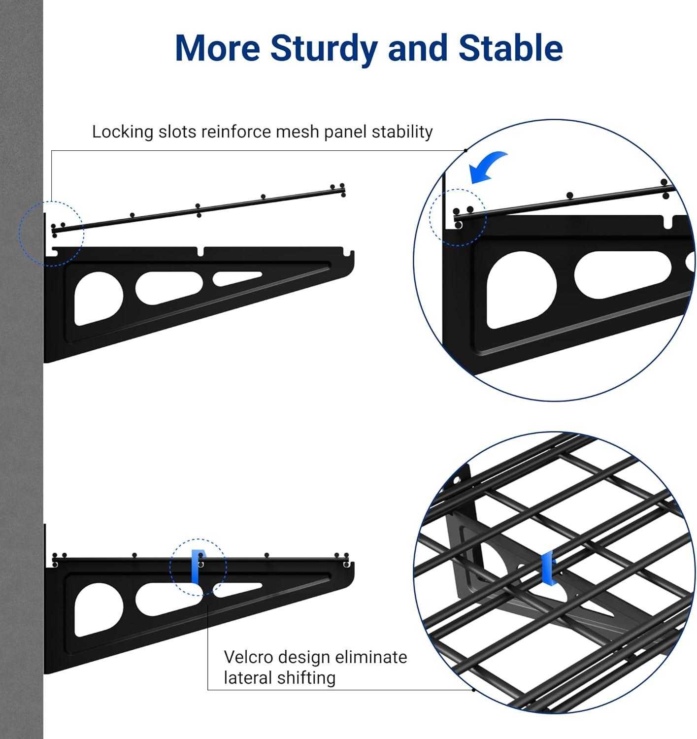 image:imageFLEXIMOUNTS 12inchby72inch Wall Shelf Garage Storage Rack Wall Mounted Floating Shelves1x6ftBlack 2Pack Classic SeriesBlack