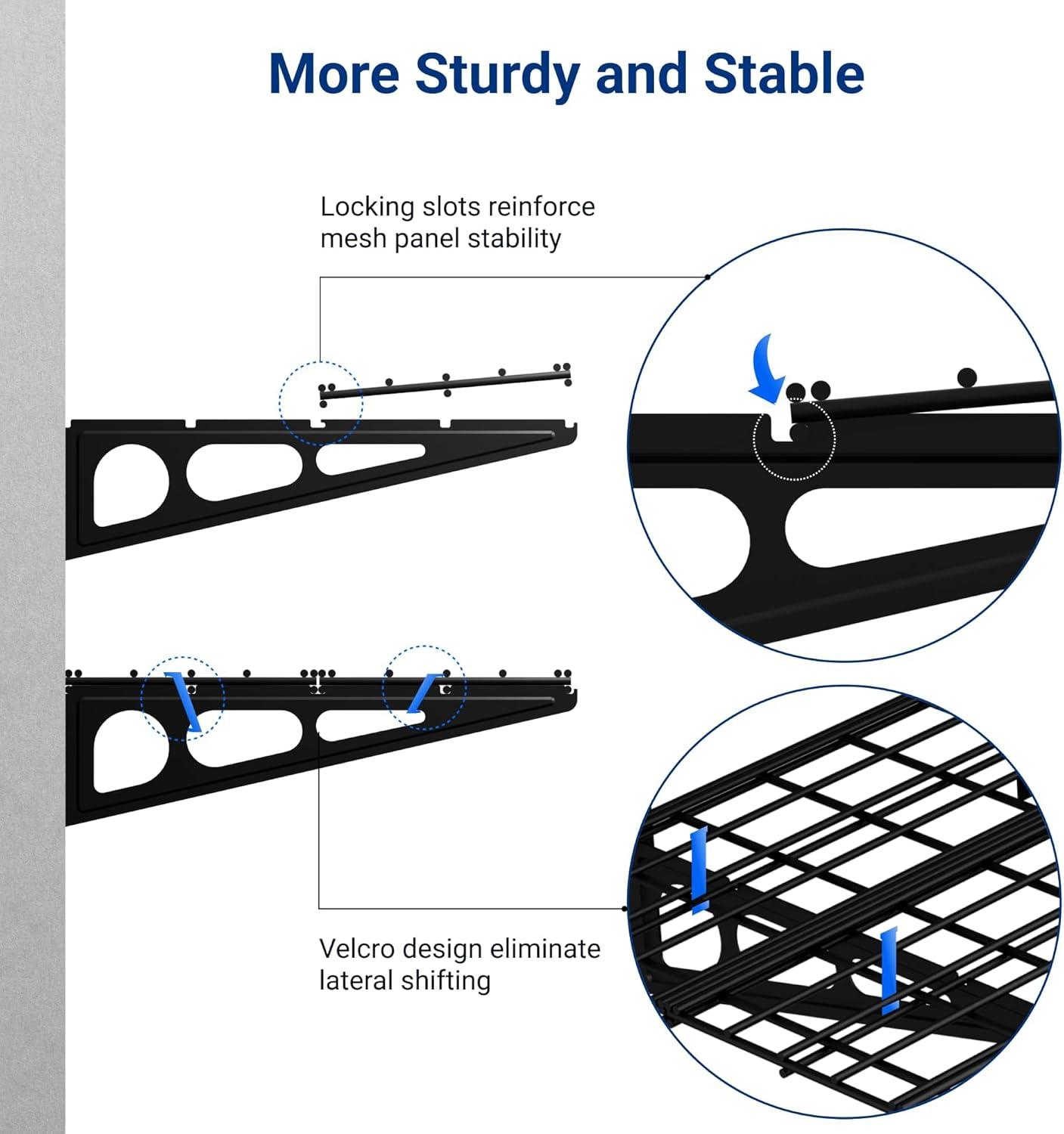 image:imageFLEXIMOUNTS 12inchby72inch Wall Shelf Garage Storage Rack Wall Mounted Floating Shelves1x6ftBlack 2Pack Classic SeriesBlack