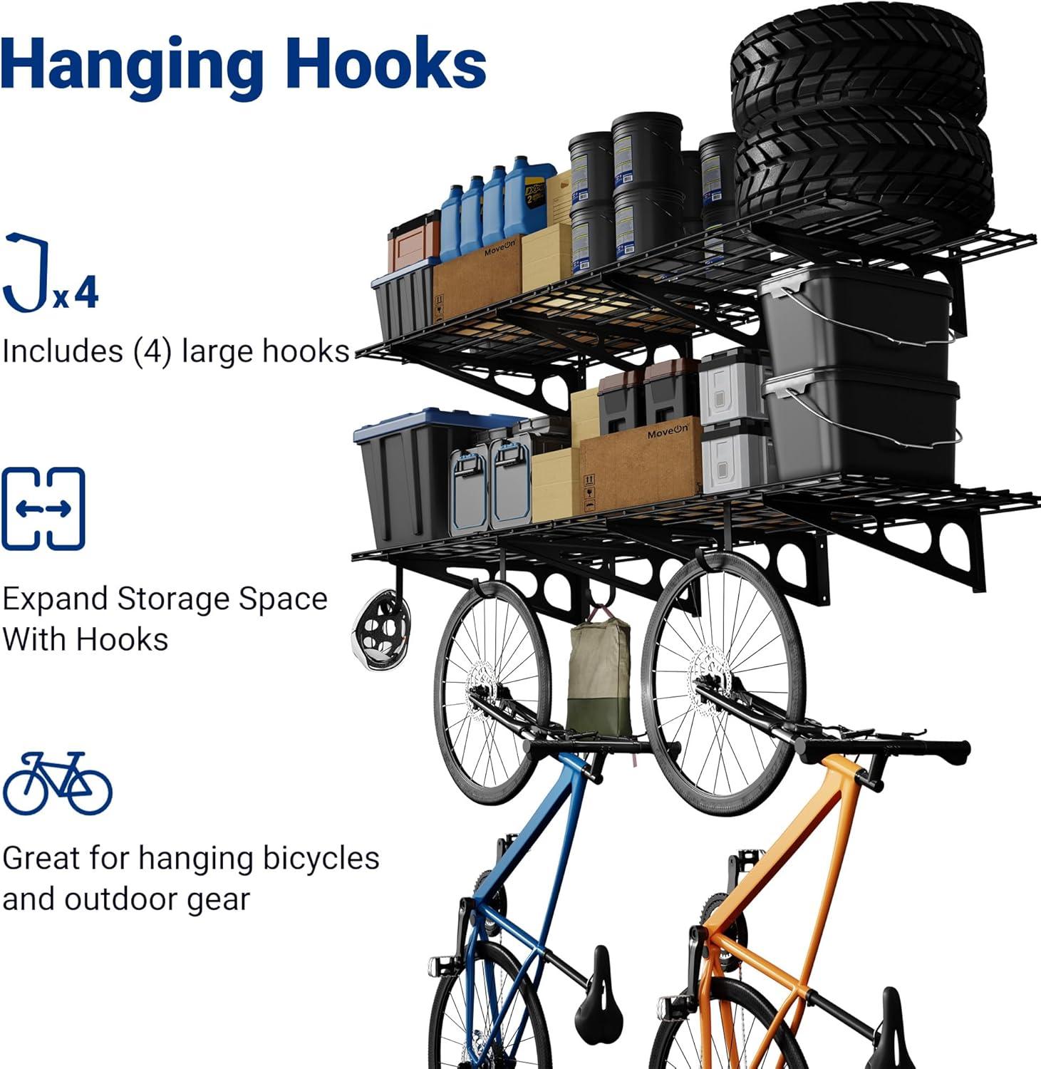 image:imageFLEXIMOUNTS 12inchby72inch Wall Shelf Garage Storage Rack Wall Mounted Floating Shelves1x6ftBlack 2Pack Classic SeriesBlack