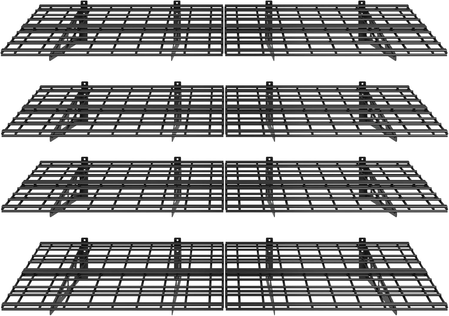 image:imageFLEXIMOUNTS 2Pack 2x4ft 24inchby48inch Wall Shelf Garage Storage Rack Wall Mounted Floating Shelves Black Classic SeriesBlack