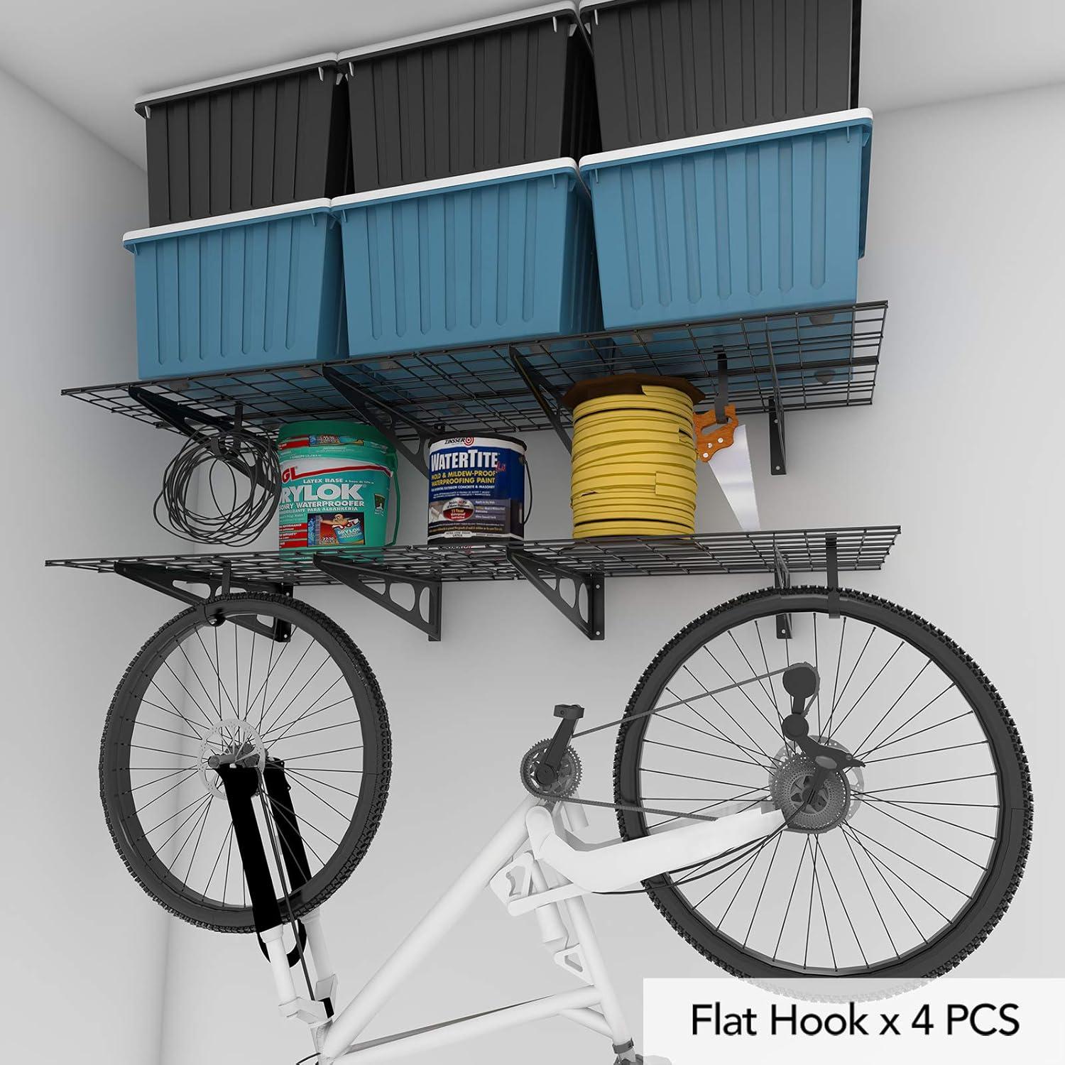 image:imageFLEXIMOUNTS 2Pack 2x4ft 24inchby48inch Wall Shelf Garage Storage Rack Wall Mounted Floating Shelves Black Classic SeriesBlack