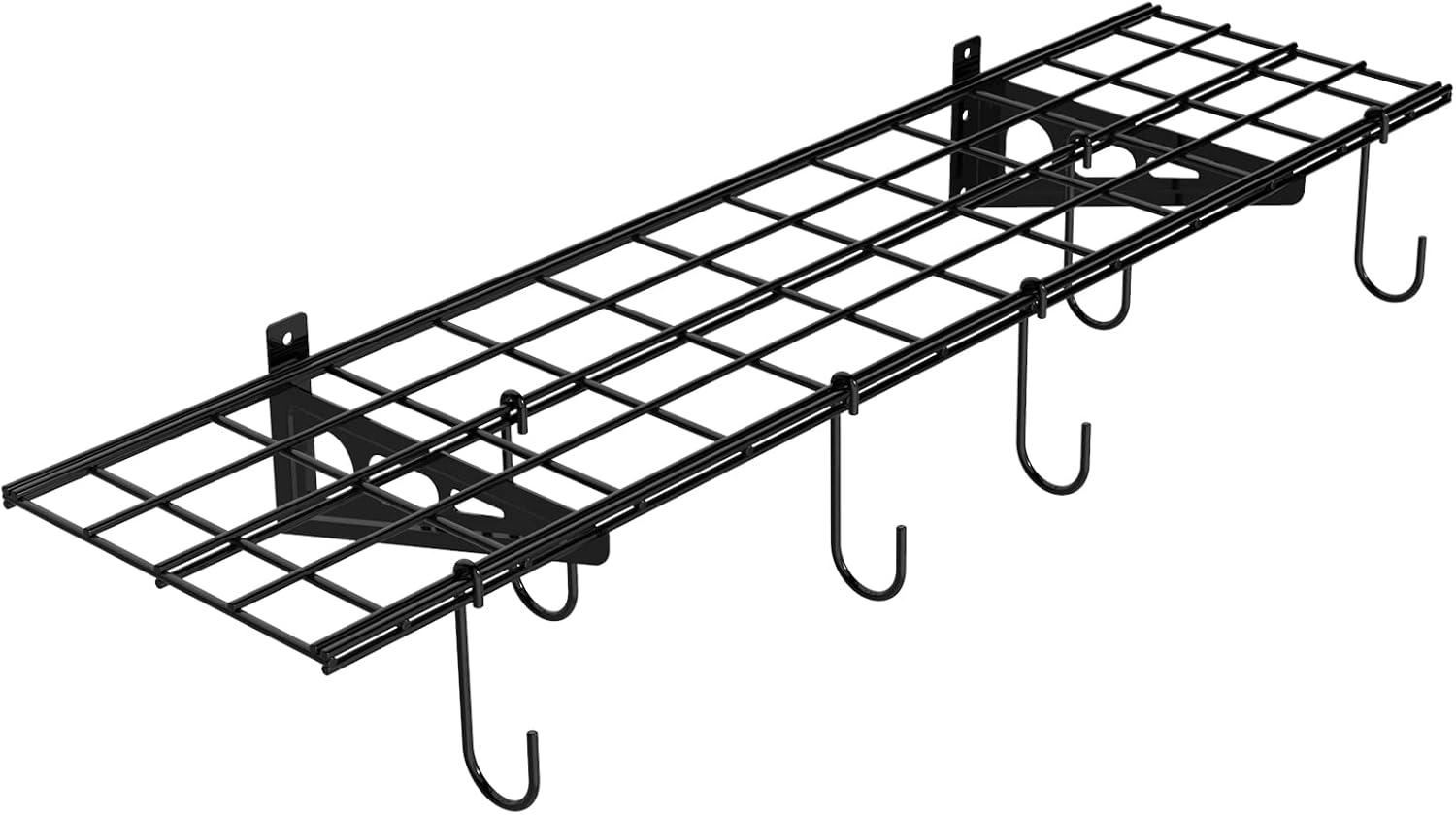 image:imageFLEXIMOUNTS 2Pack 2x4ft 24inchby48inch Wall Shelf Garage Storage Rack Wall Mounted Floating Shelves Black Classic SeriesBlack