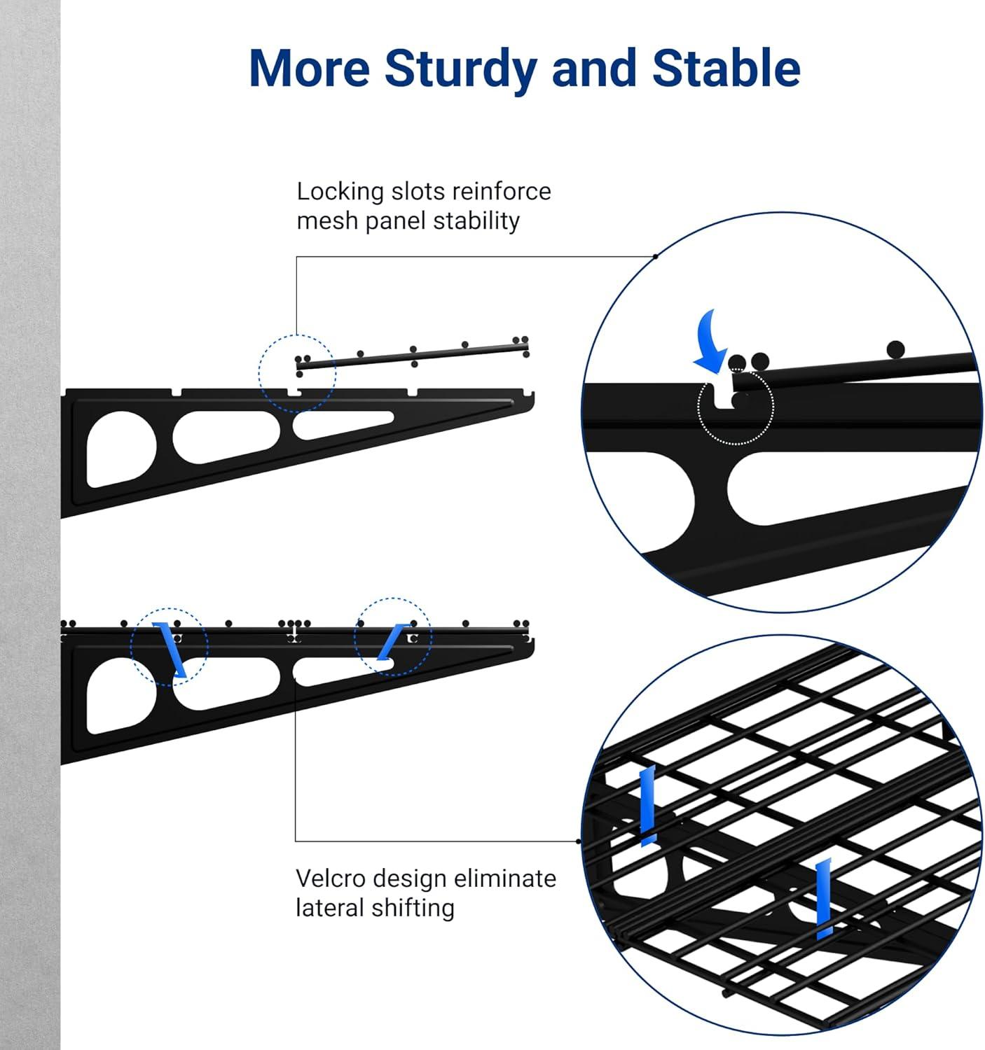 image:imageFLEXIMOUNTS 2Pack 2x4ft 24inchby48inch Wall Shelf Garage Storage Rack Wall Mounted Floating Shelves Black Classic SeriesBlack