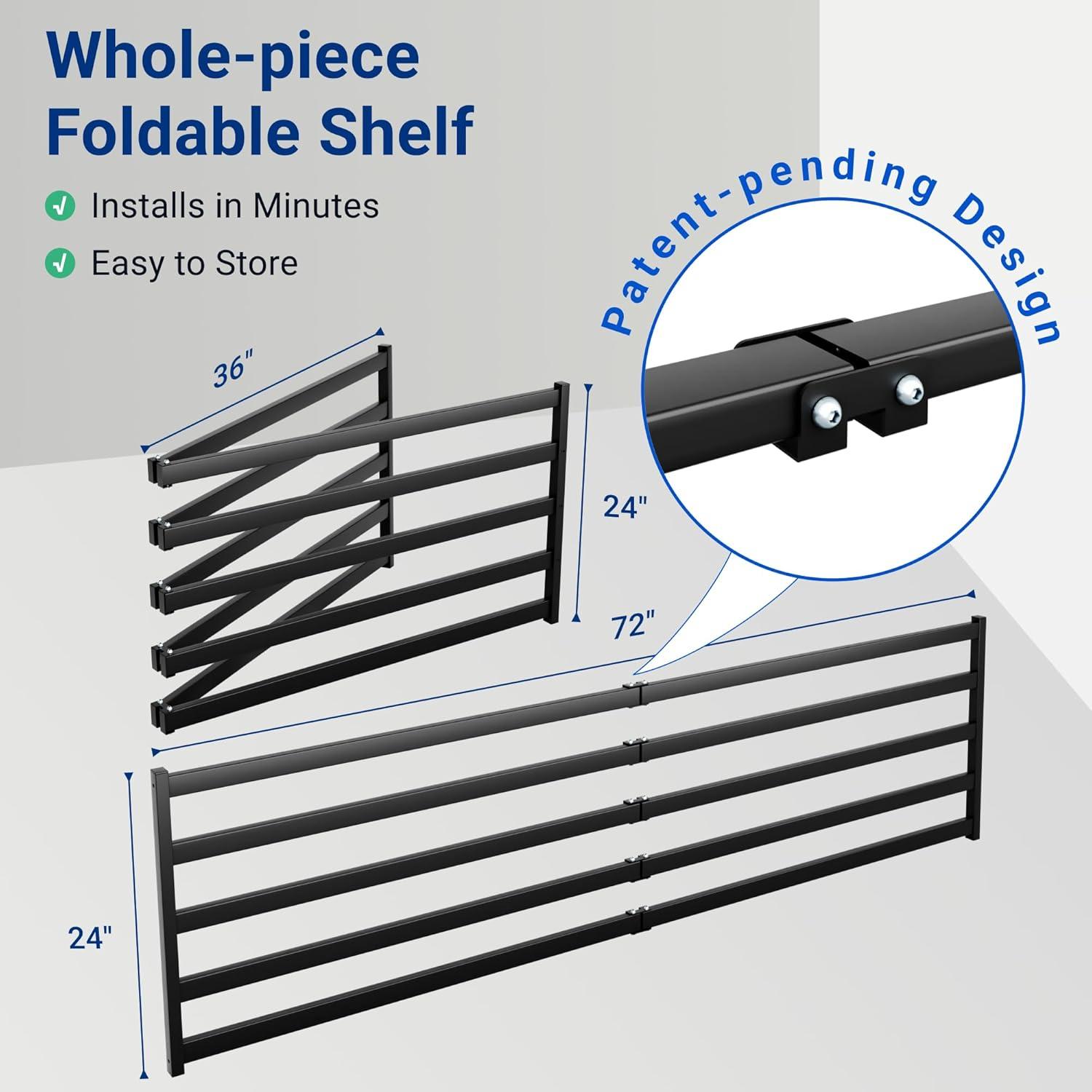 image:imageFLEXIMOUNTS 2x6ft Heavy Duty Garage Storage Shelving 1600lbs Total Weight Capacity 2 Pack Wall Organization System 24 x75inch Rack Floating Shelves Pro Series2pack 2x6ft w 8 hooks800lbs
