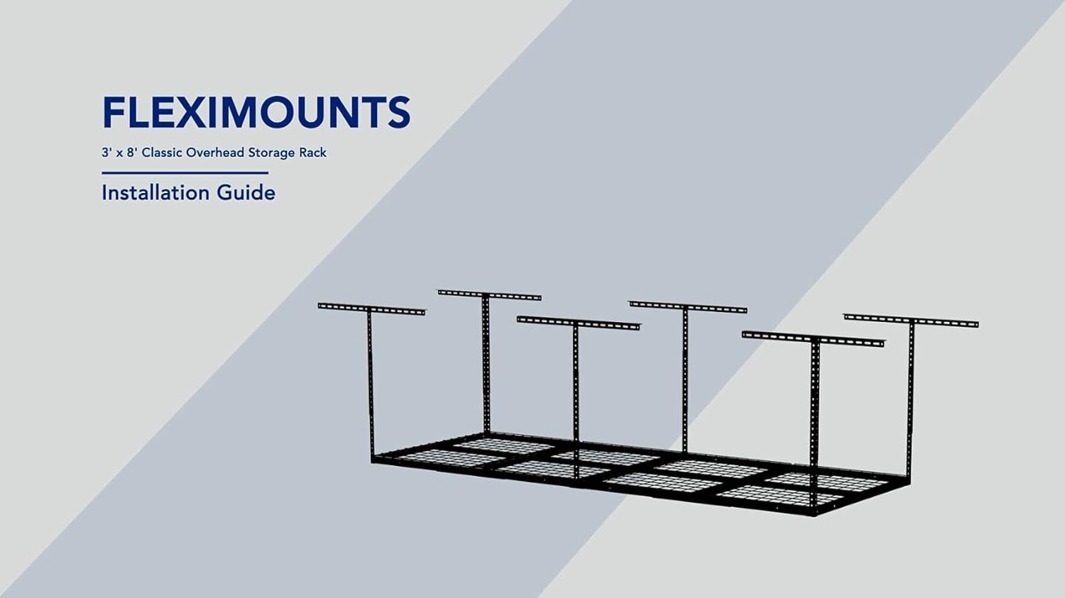 image:imageFLEXIMOUNTS 2x8 Overhead Garage Storage RackAdjustable Storage Organization SystemHeavy Duty Metal Garage Ceiling Storage Racks400lbs Weight CapacityWhite Classic SeriesWhite