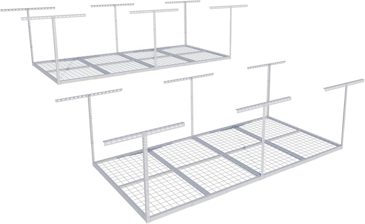 image:imageFLEXIMOUNTS 2x8 Overhead Garage Storage RackAdjustable Storage Organization SystemHeavy Duty Metal Garage Ceiling Storage Racks400lbs Weight CapacityWhite Classic SeriesWhite