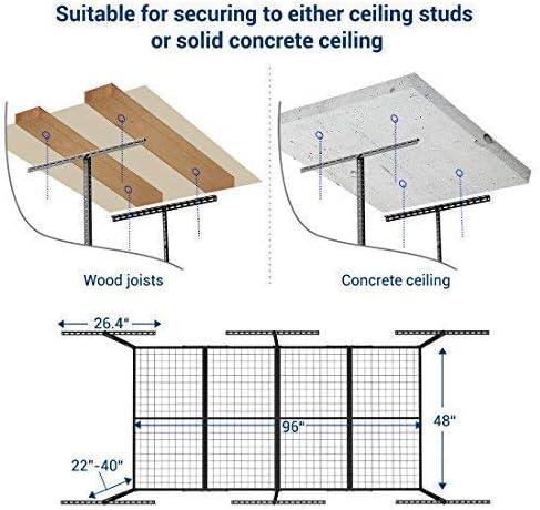 image:imageFLEXIMOUNTS 3x8 2Tier Overhead Garage Storage Rack Adjustable Heavy Duty Metal Garage Ceiling Storage Racks 1000 lbs Capacity Garages Organization System for 915 ft Tall Garages BlackBlack