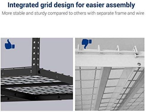 image:imageFLEXIMOUNTS 3x8 2Tier Overhead Garage Storage Rack Adjustable Heavy Duty Metal Garage Ceiling Storage Racks 1000 lbs Capacity Garages Organization System for 915 ft Tall Garages BlackBlack