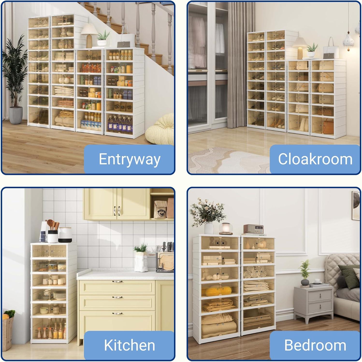 image:imageFLEXIMOUNTS Shoe Rack Organizer Storage Box 9 Tiers18 Pairs Portable Folding Shoe Rack for Closet Entryway Collapsible Shoe Cabinet with Magnetic Clear Door for Front Door Entrance9 Tiers 18 Pairsmore boots