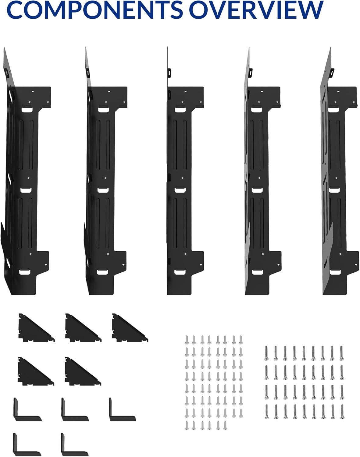 image:imageFLEXIMOUNTS Universal Steel Work Bench Leg Kit Garage Storage Shelving Frame Workbenches Customizable in Sizes and Colors Maximum 96 Length 48 Width Adjustable Height BlackLumber Not IncludedLShaped Work Bench