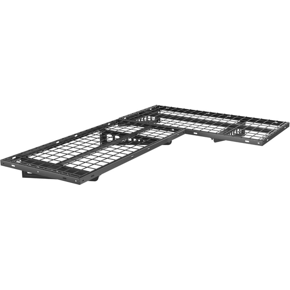 image:imageFLEXIMOUNTS 2 Pack 2x4ft Corner Wall Shelving Garage Storage Rack 24x48 inch Floating Shelves 660lbs Total Weight Capacity Black Pro Series