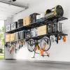 image:imageFLEXIMOUNTS 2x6ft Heavy Duty Garage Storage Shelving 1600lbs Total Weight Capacity 2 Pack Wall Organization System 24 x75inch Rack Floating Shelves Pro Series4pack 2x6ft w 16 hooks1600lbs