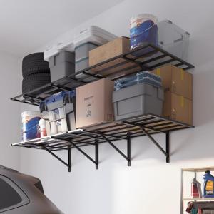 FLEXIMOUNTS 2x6ft Heavy Duty Garage Storage Shelving, 1600lbs Total Weight Capacity, 2 Pack Wall Organization System, 24 x75inch Rack Floating Shelves, Pro Series(2pack 2x6ft-1600lbs)