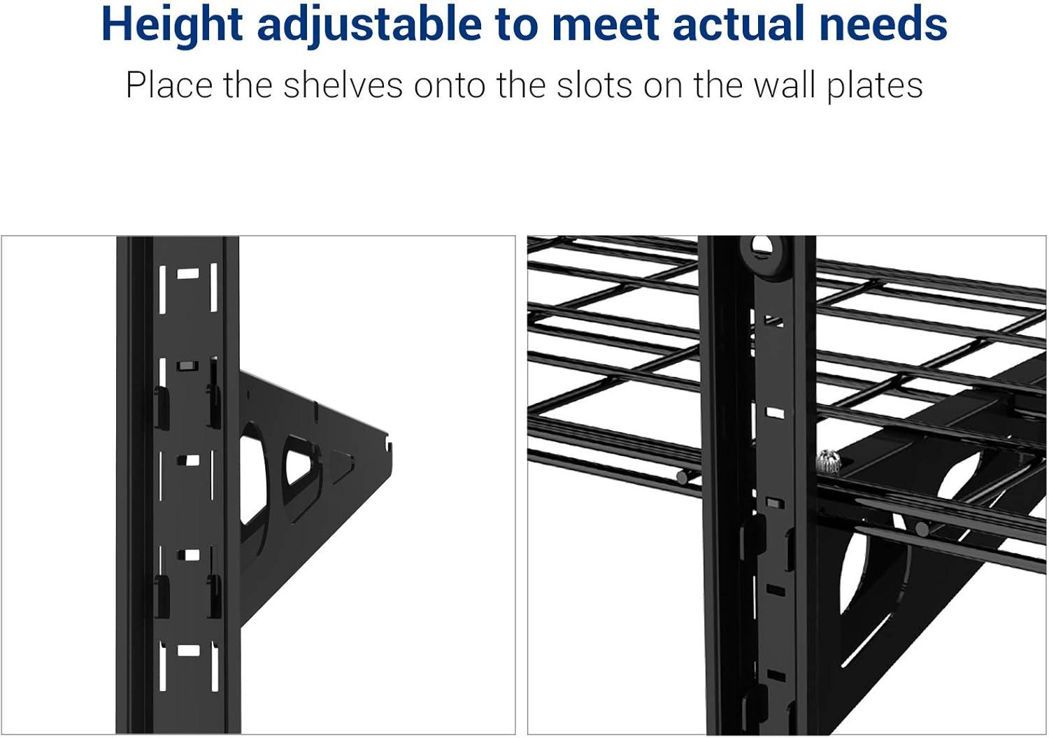 image:imageFLEXIMOUNTS 3 Tier 1x3ft Garage Storage Wall Shelving 12x36inch per Shelf Height Adjustable Floating Shelves 450lbs Total Weight Capacity Black Classic SeriesBlack