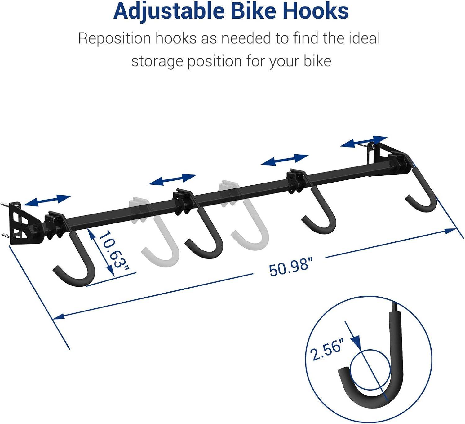 image:imageFLEXIMOUNTS 6 Bike Storage Rack Heavy Duty Wall Mount Hanger for Home amp Garage Holds Up to 300lbs4 Bikes