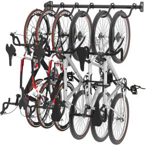 FLEXIMOUNTS 6 Bike Storage Rack, Heavy Duty Wall Mount Hanger for Home & Garage, Holds Up to 300lbs(6 Bikes)